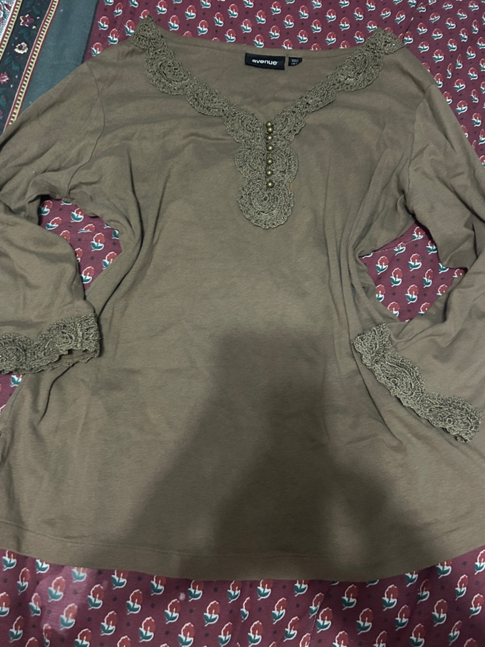 vintage knit crochet beaded long sleeve top y2k
